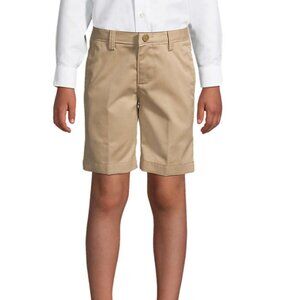 Lands End School Uniform Boys Active Chino Shorts Khaki Boys 14H NEW